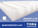 Quadrant Introduces Stable Polypropylene Sheet That Lays Flat & Stays Flat After Machining