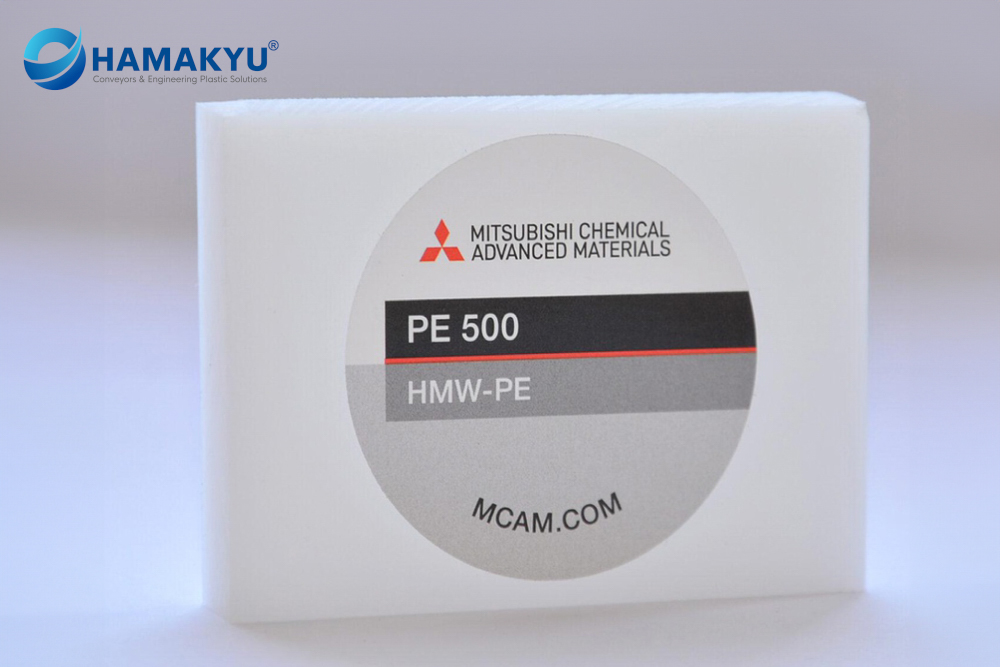 Tấm nhựa màu tự nhiên PE 500 HMW-PE kích thước 50x1000x2000mm, xuất xứ: MCAM/Hàn Quốc