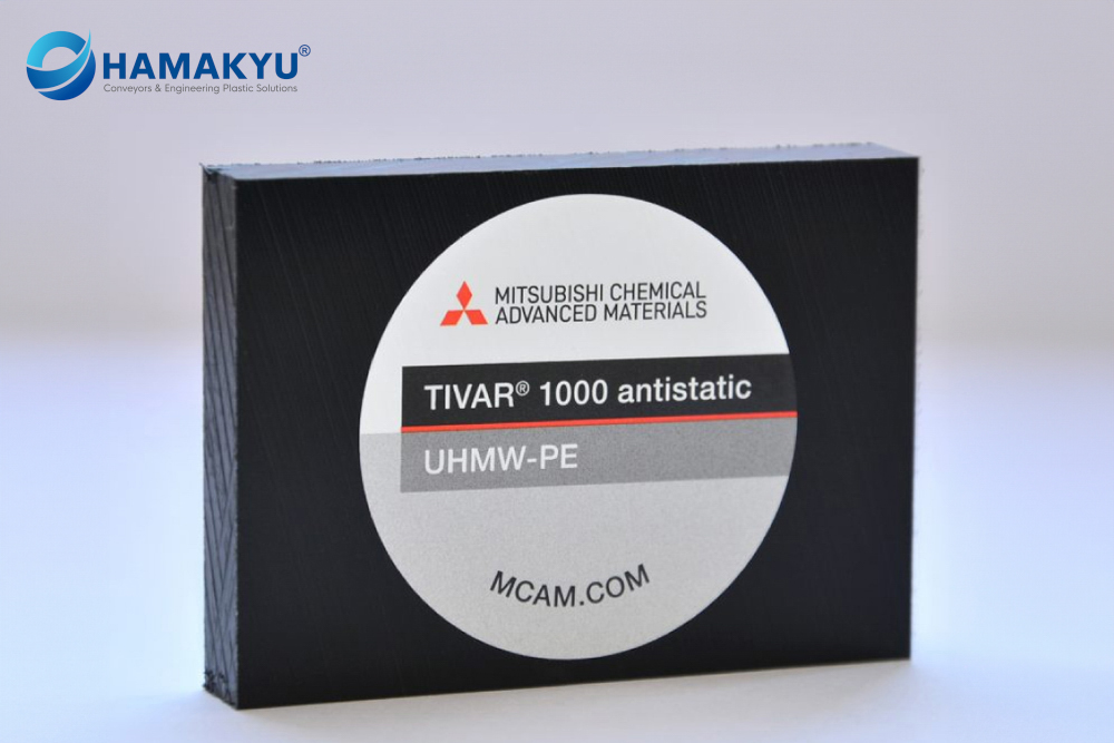 [132010457] TIVAR® 1000 antistatic UHMW-PE Black Plate, Size: 20x1220x3050mm, Origin: MCAM/Germany (Tấm, Standard Size, 20x1220x3050mm)